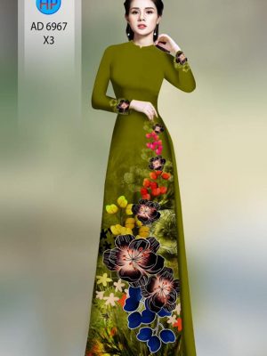 Vải áo dài hoa in 3D kiểu mới AD 6967 32 vai ao dai hoa in 3d shop my my gia re dang hot 14494