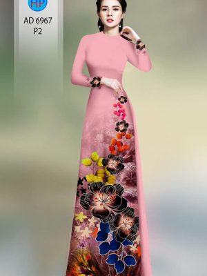 Vải áo dài hoa in 3D kiểu mới AD 6967 21 vai ao dai hoa in 3d shop my my gia re mau moi 2049114