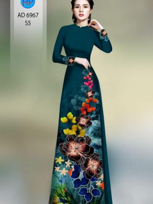 Vải áo dài hoa in 3D kiểu mới AD 6967 29 vai ao dai hoa in 3d shop my my gia re mau moi 649186