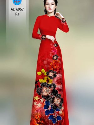 Vải áo dài hoa in 3D kiểu mới AD 6967 26 vai ao dai hoa in 3d shop my my gia re nam nay 94964