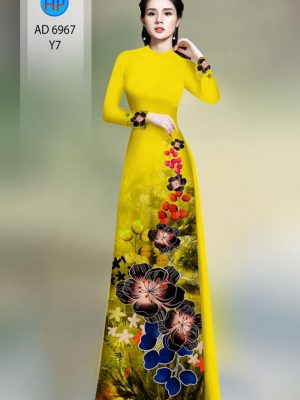 Vải áo dài hoa in 3D kiểu mới AD 6967 28 vai ao dai hoa in 3d shop my my gia re rat dep 44917