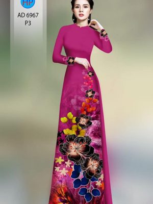 Vải áo dài hoa in 3D kiểu mới AD 6967 24 vai ao dai hoa in 3d shop my my gia re ua thich 154923