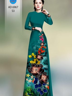 Vải áo dài hoa in 3D kiểu mới AD 6967 23 vai ao dai hoa in 3d shop my my gia re vua ra 1349245
