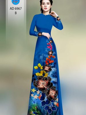 Vải áo dài hoa in 3D kiểu mới AD 6967 27 vai ao dai hoa in 3d shop my my gia re vua ra 649272