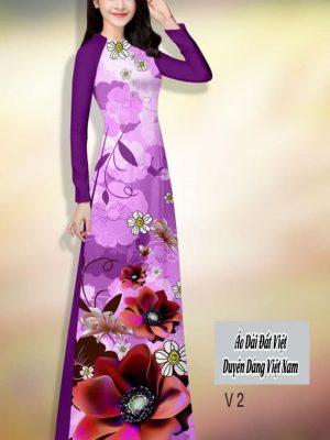 Vải áo dài hoa in 3D kiểu mới AD H14508 37 vai ao dai hoa in 3d thuot tha 102244