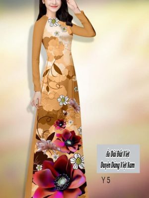 Vải áo dài hoa in 3D kiểu mới AD H14508 22 vai ao dai hoa in 3d thuot tha 402277