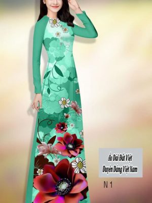 Vải áo dài hoa in 3D kiểu mới AD H14508 26 vai ao dai hoa in 3d ua chuong 140248