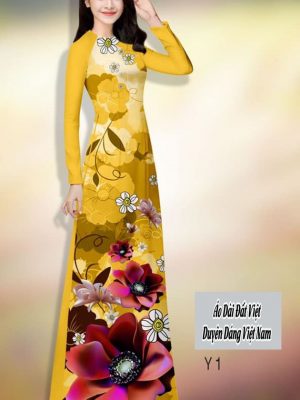Vải áo dài hoa in 3D kiểu mới AD H14508 23 vai ao dai hoa in 3d ua thich 702241