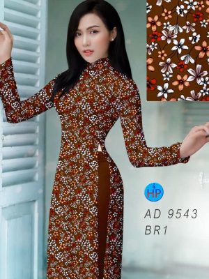 Vải áo dài hoa nhí kiểu mới AD 9543 22 vai ao dai hoa nhi cuc dep 455205