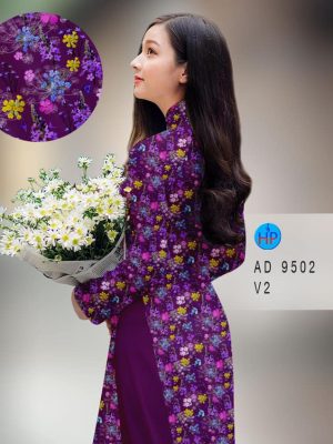 Vải áo dài hoa nhí kiểu mới AD 9502 35 vai ao dai hoa nhi dam tham 13788