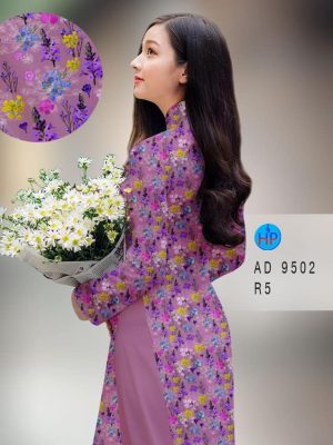 Vải áo dài hoa nhí kiểu mới AD 9502 23 vai ao dai hoa nhi dam tham 1937288