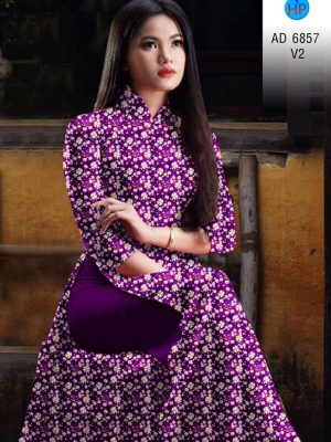 Vải áo dài hoa nhí thiết kế 2020 AD 6857 32 vai ao dai hoa nhi doc dao 2092180