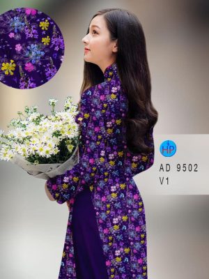Vải áo dài hoa nhí kiểu mới AD 9502 24 vai ao dai hoa nhi duoc tim nhieu 1437226