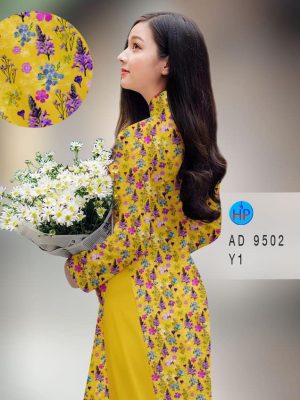 Vải áo dài hoa nhí kiểu mới AD 9502 25 vai ao dai hoa nhi duoc tim nhieu 1837100