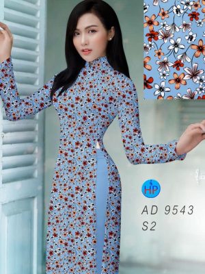 Vải áo dài hoa nhí kiểu mới AD 9543 21 vai ao dai hoa nhi gia tot 05585
