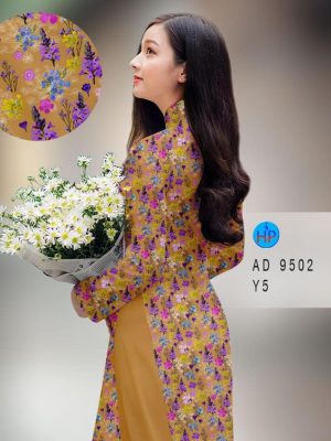 Vải áo dài hoa nhí kiểu mới AD 9502 22 vai ao dai hoa nhi gia tot 1370