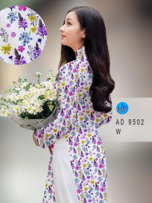 Vải áo dài hoa nhí kiểu mới AD 9502 26 vai ao dai hoa nhi thanh lich 163720
