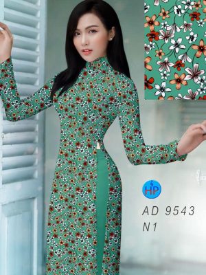 Vải áo dài hoa nhí kiểu mới AD 9543 28 vai ao dai hoa nhi thanh lich 175593