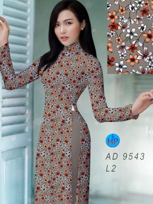 Vải áo dài hoa nhí kiểu mới AD 9543 30 vai ao dai hoa nhi ua chuong 055190