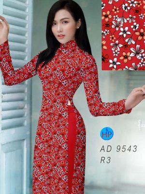Vải áo dài hoa nhí kiểu mới AD 9543 35 vai ao dai hoa nhi vua ra 655237