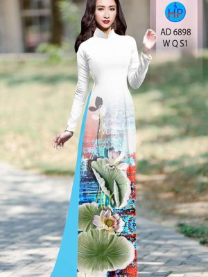 Vải áo dài hoa sen mới ra AD 6898 25 vai ao dai hoa sen chat luong 102110