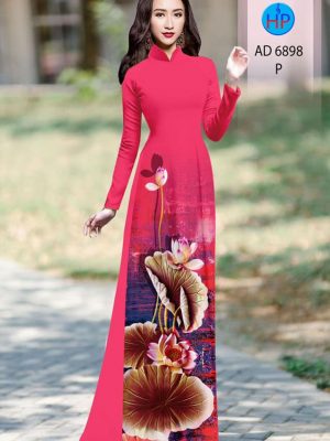 Vải áo dài hoa sen mới ra AD 6898 34 vai ao dai hoa sen cuc dep 102216