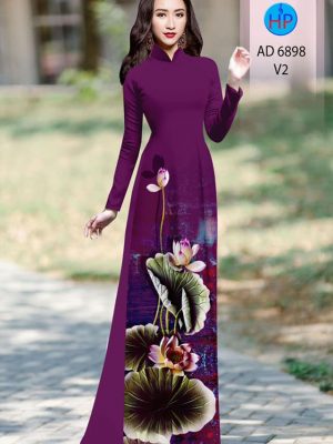Vải áo dài hoa sen mới ra AD 6898 27 vai ao dai hoa sen cuc hot 1702133