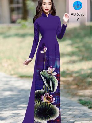 Vải áo dài hoa sen mới ra AD 6898 23 vai ao dai hoa sen cuc hot 602165
