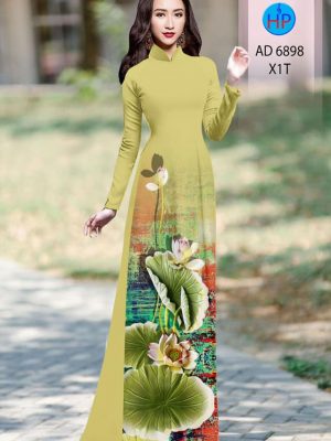 Vải áo dài hoa sen mới ra AD 6898 37 vai ao dai hoa sen dam tham 1102204