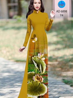 Vải áo dài hoa sen mới ra AD 6898 31 vai ao dai hoa sen dang hot 202232