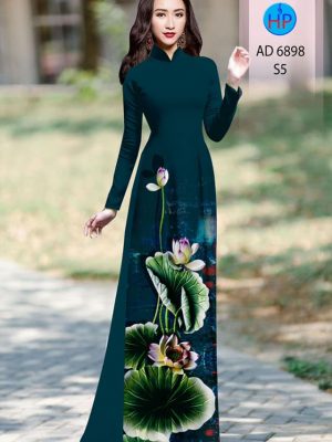 Vải áo dài hoa sen mới ra AD 6898 36 vai ao dai hoa sen doc dao 50237