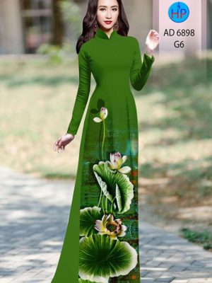 Vải áo dài hoa sen mới ra AD 6898 24 vai ao dai hoa sen long lanh 1402300