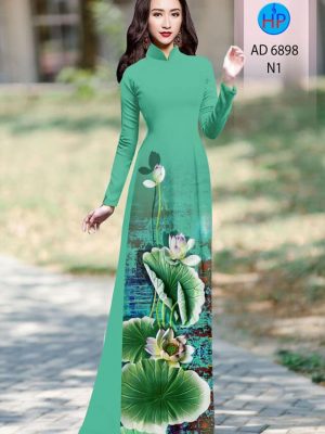 Vải áo dài hoa sen mới ra AD 6898 41 vai ao dai hoa sen rat dep 502239