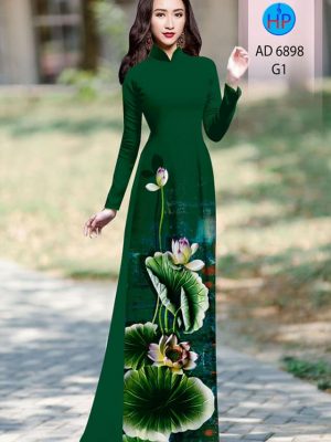 Vải áo dài hoa sen mới ra AD 6898 28 vai ao dai hoa sen ua thich 190245