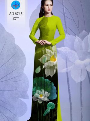 Vải áo dài hoa sen thiết kế 2020 AD 6743 30 vai ao dai hoa sen da dang 6494