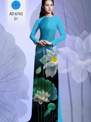 Vải áo dài hoa sen thiết kế 2020 AD 6743 29 vai ao dai hoa sen dep 949116