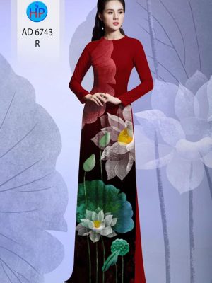 Vải áo dài hoa sen thiết kế 2020 AD 6743 24 vai ao dai hoa sen doc dao 149243