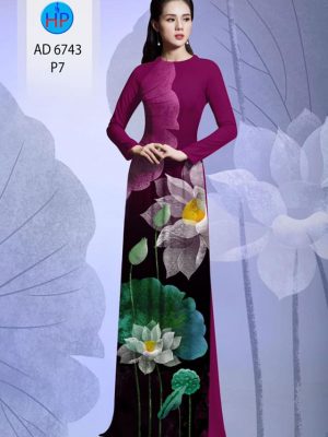 Vải áo dài hoa sen thiết kế 2020 AD 6743 35 vai ao dai hoa sen mau moi 949258