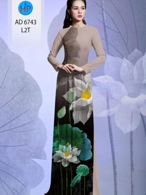 Vải áo dài hoa sen thiết kế 2020 AD 6743 34 vai ao dai hoa sen nam nay 54986