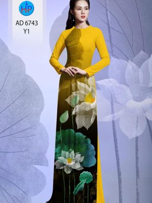 Vải áo dài hoa sen thiết kế 2020 AD 6743 25 vai ao dai hoa sen phong cach 34951