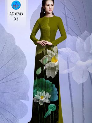 Vải áo dài hoa sen thiết kế 2020 AD 6743 23 vai ao dai hoa sen rat dep 149283