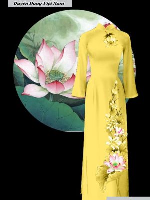 vai ao dai hoa sen thanh lich 120284