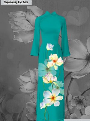 Vải áo dài hoa sứ thiết kế 2020 AD C2904 38 vai ao dai hoa su cuc hot 156265