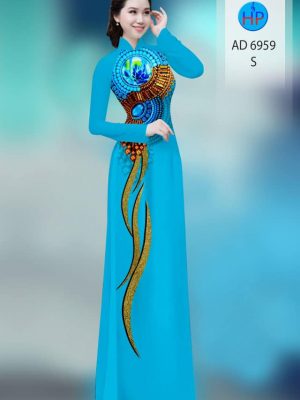 Vải áo dài hoa văn kiểu mới AD 6959 28 vai ao dai hoa van cuc dep 33099