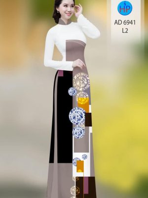 Vải áo dài hoa văn kiểu mới AD 6941 21 vai ao dai hoa van cuc hot 140270