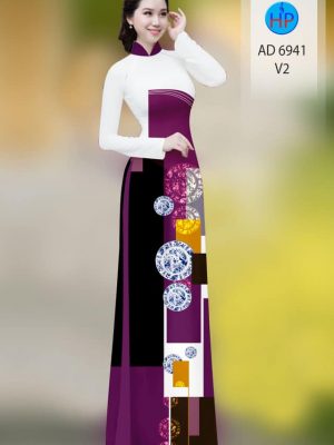 Vải áo dài hoa văn kiểu mới AD 6941 25 vai ao dai hoa van cuc hot 802151