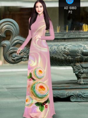 Vải áo dài hoa in 3D mới ra AD 6860 35 vai ao dai hoa van da dang 1269199