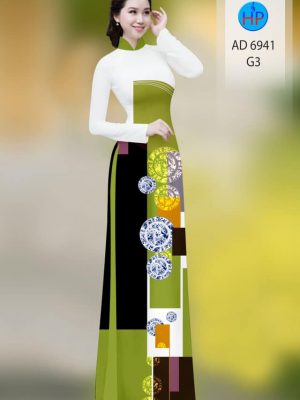 Vải áo dài hoa văn kiểu mới AD 6941 33 vai ao dai hoa van dam tham 1702257