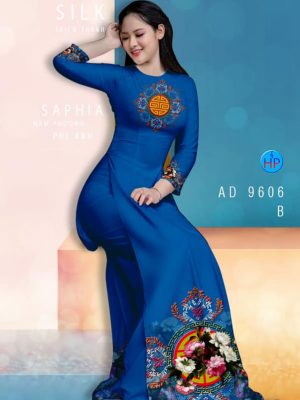 Vải áo dài hoa in 3D kiểu mới AD 9606 26 vai ao dai hoa van dang ngoc chat luong 1056296