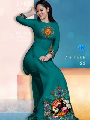 Vải áo dài hoa in 3D kiểu mới AD 9606 37 vai ao dai hoa van dang ngoc ua thich 85612